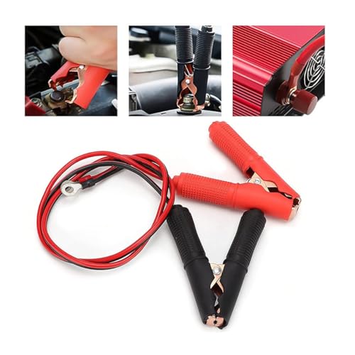 2 Pcs Alligator Clips Booster Jumper Cable 50A-3.3 ft 13 AWG Alligator Clips Booster Jumper Cable，for 12V/ 24V Car Battery Charging Jumper Cable - color: Battery Charger Jumper Cable
