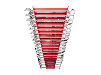 TEKTON Combination Wrench Set with Rack, 19-Piece (6-24 mm) | WCB91202 - size: 19-pc. (6-24 mm), style: Rack