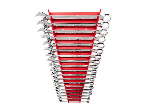 TEKTON Combination Wrench Set with Rack, 19-Piece (6-24 mm) | WCB91202 - size: 19-pc. (6-24 mm), style: Rack