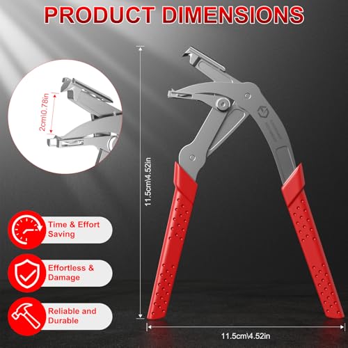 Car Clip Pliers, Clip Removal Tool with Spring-Loaded Lever for Auto Trim & Fastener Removal, Easily Remove Fasteners, Clips, and Rivets, Damage-Free Interior & Exterior Disassembly Tool