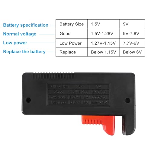 Universal Battery Tester LCD Digital Battery Checker for AA AAA 9V 1.5V 3.7V 1.2-4.8V Batteries, Household Battery Life Level Monitor Power Meter - color: BT-168 PRO