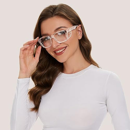 UKNOW Safety Glasses - Anti Fog Lenses - Eye Protection with Side Shields - ANSI Z87.1 Protective Eyewear - UV Protection - color: Transparent