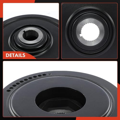 A-Premium Engine Harmonic Balancer Pulley - OHV V6 3.0 3.2 3.5L - Compatible with Honda, Acura & Saturn Cars - 2003-2010 - Odyssey, Accord, Pilot, Ridgeline, MDX, RL, TL, Vue & More, Replace# 12606927