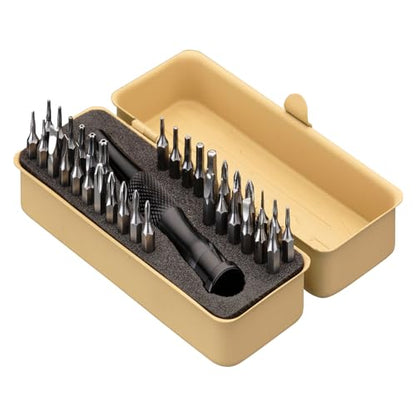 KESI Tool Torx Bit Set 35-Piece, 2 In-1 Bits Ratchet, Flex Locking Head Design with 34-piece Precision S2 Bits Magnetic Bit Holder and Compact Paint Metal Case, Multi-function - size: 35PC Precision