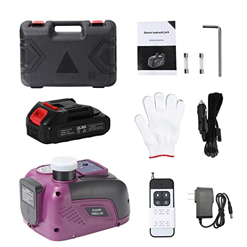 TYAYT Electric Car Jack Kit, 5 Ton Cordless Hydraulic Car Jack, 12V Portable Car Jack with LED Light for SUV MPV Sedan, Lifting Range 6.6 to 17.5 Inch（Purple） - size: 5Ton Cordless Jack (Purple)