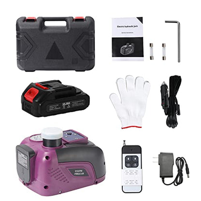 TYAYT Electric Car Jack Kit, 5 Ton Cordless Hydraulic Car Jack, 12V Portable Car Jack with LED Light for SUV MPV Sedan, Lifting Range 6.6 to 17.5 Inch（Purple） - size: 5Ton Cordless Jack (Purple)