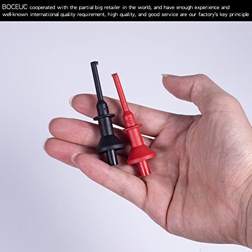 Grabber Micro Test Hook Clip for 4mm Plug Test Probe, Multimeter Mini Grabber Test Clips Conversion Connection for Push-in Pen Tip - size: 4MM PLUG