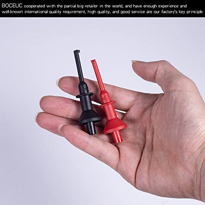 Grabber Micro Test Hook Clip for 4mm Plug Test Probe, Multimeter Mini Grabber Test Clips Conversion Connection for Push-in Pen Tip - size: 4MM PLUG