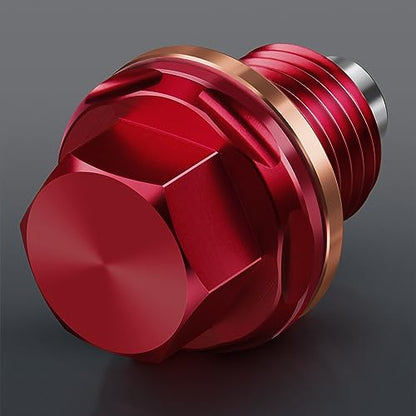 M12 x 1.5 Magnetic Oil Drain Plug 7075 Aluminum CNC Craft with Crush Washer Gaskets Replacement for BMW Benz - size: M12x1.5 plug