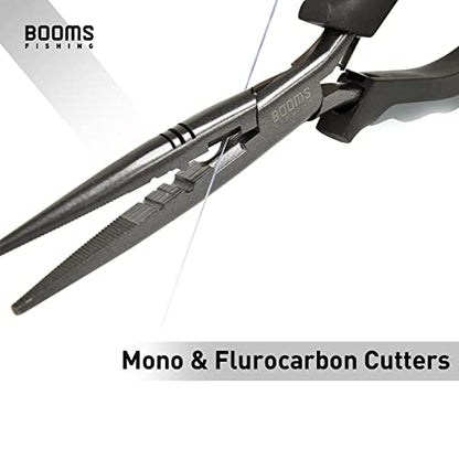Booms Fishing F03 Needle Nose Fishing Pliers, 9" Fisherman's Pliers, Long Nose Hook Remover, Saltwater Resistant Fishing Gear, Gray - color: A: 9" Split Ring Nose_gray