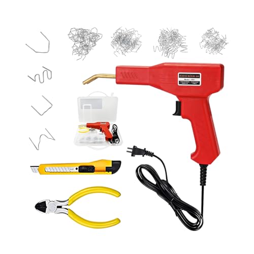 Car Plastic Welder, Vehicle Plastic Welder Gun Kit for Bumper Repair with 200 Hot Staples ＆ Carry Case, Portable Automotive Repair DIY Tools Accessories, Universal for SUV RV Truck