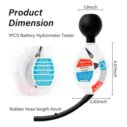 Car Battery Hydrometer & Acid Tester,Universal Battery Acid Testers for Monitor Batterys Health Rapidly,Deep Cycle Hydrometer Batterys Tester for 6V 12V 24V Vehicle