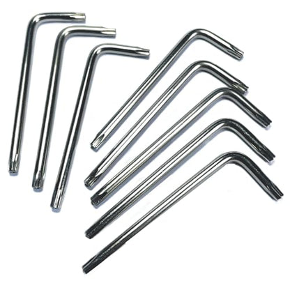 8pcs T20 Torx Bit T20 Anti Tamper Proof Torx Star Key Bit Wrench,Golf wrench Golf driver tool T 20 torx key set,allen keys drill bit set L-Shape,S2 Steel tamper proof torx bit set