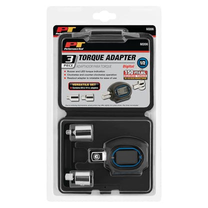 Performance Tool M206 Digital Torque Adapter (1/2'' Drive & includes adapters for 3/8'' and 1/4'') - style: Digital Torque Adapter (0-150 ft/lbs)