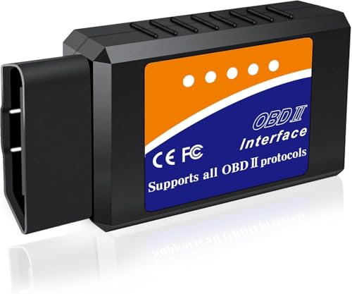 OBD2 Bluetooth Scanner for iPhone iOS Android Windows Car Code Reader Enhanced Auto Diagnostic Scan Tool Odb2 OBDII Adapter Check Engine Light Live Data Reset Vehicle Performance Test Exclusive APP - color: Black&Orange