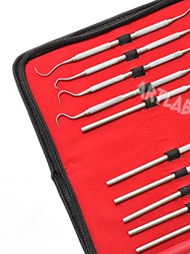 Premium Set of 12 Stainless Steel Precision Micro Probe Set Combo-Straight, Single, Short Double, Long Double, Triple and Hook Tips -Pick Tool Set 5.5"(14CM) (Set of 10 Each)