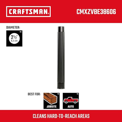 CRAFTSMAN CMXZVBE38606 2-1/2 in. Extension Wand Wet Dry Vac Attachment | Industrial-Grade Shop Vacuum Accessory for Extending Reach While Cleaning, Fits 2-1/2 in. Hose Diameter - style: Extension Wand
