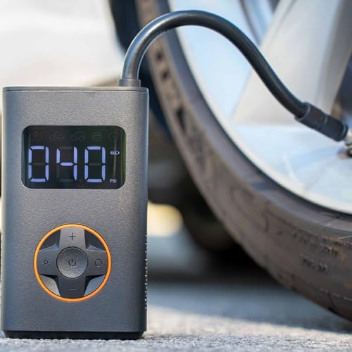 BIKASE N3 Pro Portable Tire Inflator for Ebikes, Compact Car, 1Min Fast Inflate Electric Bike Pump with Digital Tire Pressure Gauge, 150PSI Air Compressor for Electric Bikes, Motorcycle, Balls
