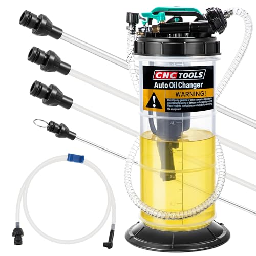 Estune 5.3L/1.4 Gallon Fluid Extractor Pump with 5 Pcs Brake Bleeding Hose | Pneumatic & Manual Modes, Cleaner Oil Changes, Leak-Resistant Seals, Multi-Fluid Use, Garage & Workshop Use, Cars/SUVs/RVs - size: 1.4 Gallon/5.3 L