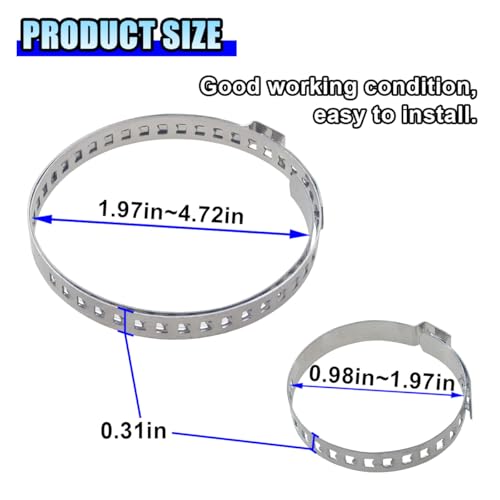24PCS CV Boot Clamp Kit, Adjustable Axle CV Joint Boot Crimp Clamps, Stainless Steel Drive Shaft CV Boot Band Clamps Repair Tool Kit (12PCS Large+12PCS Small)