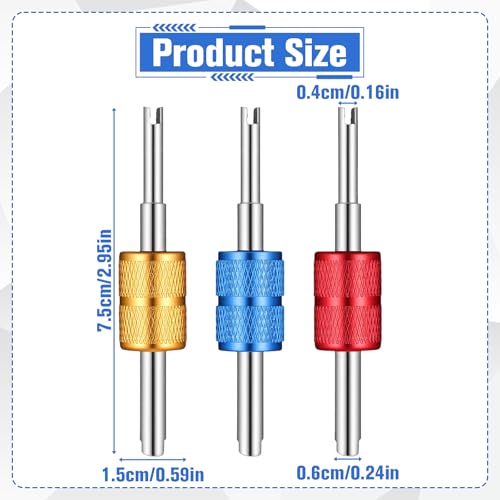 5Pcs Tire Valve Stem Removal Tool Kit, Single and Dual Heads Valve Core Remover, Air Conditioning Valve Core Remover Tool, for Bicycle Car Motorcycle Trucks Tire Repair Installation