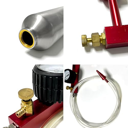 Fuel and Exhaust System Cleaning Tool, Diesel Fuel Injector Cleaner Kit, 600ML Stainless Steel Hanging Bottle Catalytic Cleaner Tool, Three-Way Self-Priming, Adjustable Liquid Flow