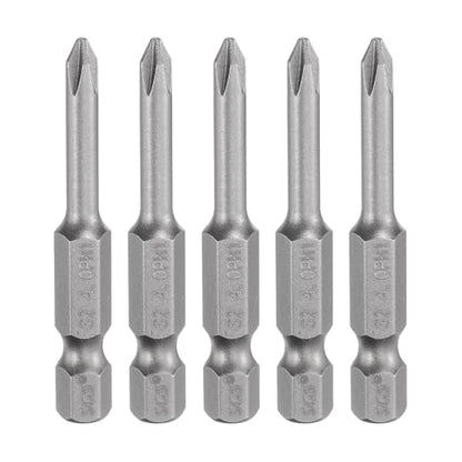 HARFINGTON 5pcs #1 Phillips Screwdriver Bit PH1 1/4" Hex Shank 2" (50mm) Long Magnetic S2 Steel Industrial Grade Screw Driver Bit Cross Head Electric Drill Bits 0.157" (4mm) Rod - size: PH1 x 50mm x 4mm