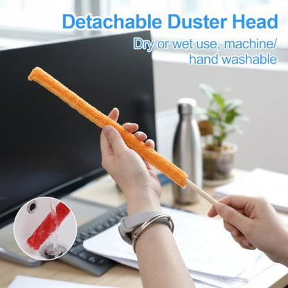 12 Pcs Microfiber Detail Duster Sticks, Crevice Cleaning Brush Kit for AC | Vent Fan Blade Mini Split Flexible Bendable Dust Cleaner for Home Car Window Blind Air Conditioner - Multicolors