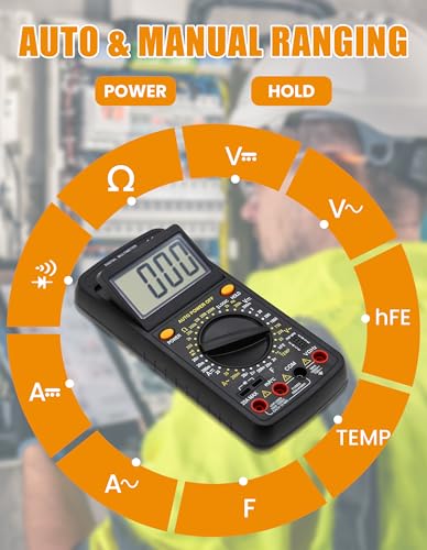 Digital Multimeter Tester Portable Multimeter Multi Testers for Electrical Applications Smart Multi Meter Measures Voltage, Current, Resistance, Continuity and Diode (Model AMT32) - style: Model 1