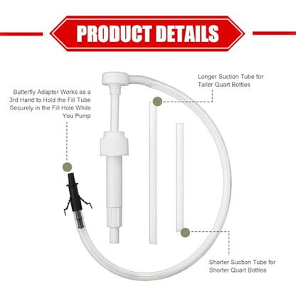 1 Set Transmission Fuel Pump Kit, Car Lower Unit Gear Oil Extractor for Differential & Transmission, Manual Hand Push Change Oil Kit, 8cc Per Pumps Stroke Fuel Dispenser (White)