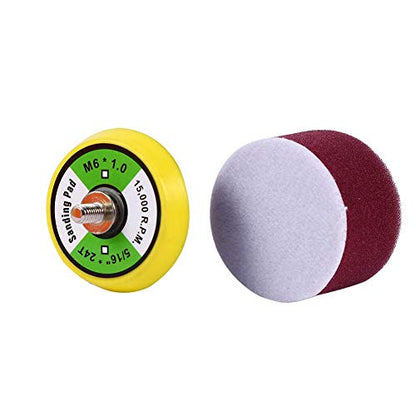 Car Foam Drill Polishing Pad Kit 16pcs 2" Sponge Flat Polishing Buffing Pads Set Waxing Sealing Glaze with M6X1 Drill Adapter Car Polisher
