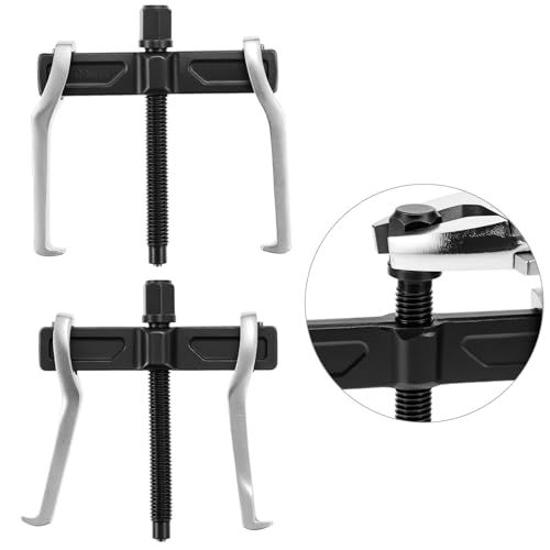 QWORK 4" 2-Jaw Gear Puller for Internal and External Removal of Flywheels, Gears, Pulleys, Bearings