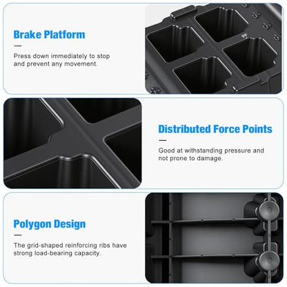 2 PCS Car Ramps for Oil Changes, 13000lbs Heavy Duty Plastic Oil Change Ramps, 12" Wide Low Profile Design with 8.6" Lift Height, Jack Support for Vehicle Service & Garage Repair Black