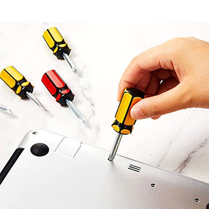 Small Screwdriver Two-Color Short Handle Stubby Screwdriver | Phillips Screwdriver, Flat Head Screwdriver