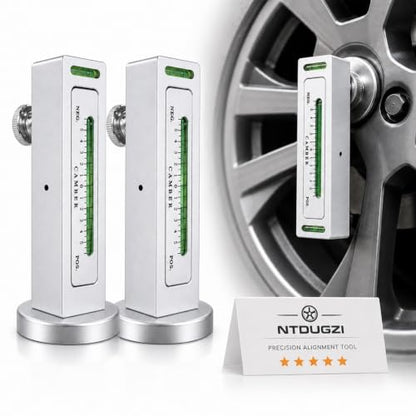 Magnetic Alignment Camber Gauge Wheel Tool Caster Measuring Level Vehicles | Adjustable -5° to +5° Range, Bubble Level Compact Plastic Body for Automotive Car Truck Rv Tire Repair Checks(White-2pcs) - color: White-2pcs
