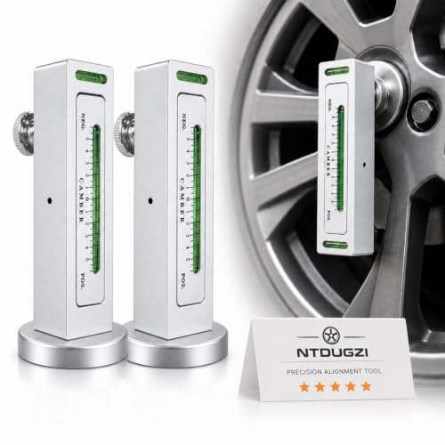 Magnetic Alignment Camber Gauge Wheel Tool Caster Measuring Level Vehicles | Adjustable -5° to +5° Range, Bubble Level Compact Plastic Body for Automotive Car Truck Rv Tire Repair Checks(White-2pcs) - color: White-2pcs