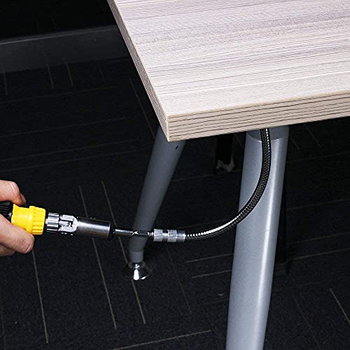 2PC Flexible Drill Bit Extension for Tight Spaces 360° Access | Quick Change 1/4" Hex Magnetic Bit Holder Flex Shaft Extension for Impact Driver for hand ratchets, screwdrivers and drills