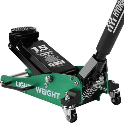 1.5 Ton Low Profile Floor Jack, Heavy Duty Steel Racing Floor Jack with Dual Pistons Quick Lift Pump, Lifting Range 3.3"-14.1", Hydraulic Professional Car Jacks 1.5 Ton/3000 LBS Capacity Green - color: Green - 1.5 Ton(Dual Pump), Lift 3.3"-14.1"