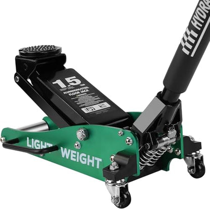 1.5 Ton Low Profile Floor Jack, Heavy Duty Steel Racing Floor Jack with Dual Pistons Quick Lift Pump, Lifting Range 3.3"-14.1", Hydraulic Professional Car Jacks 1.5 Ton/3000 LBS Capacity Green - color: Green - 1.5 Ton(Dual Pump), Lift 3.3"-14.1"
