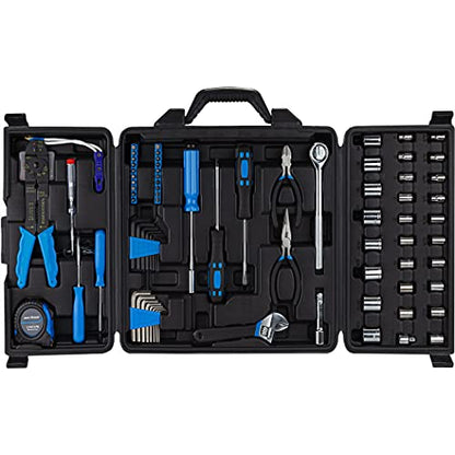 CARTMAN 122-Piece Auto Tool Set, Blue Drive Socket Wrench Kit, Storage Case | Versatile socket wrench and tool accessory set for auto checks, home repairs, DIY projects, garage work, and maintenance use. - style: 122 PC