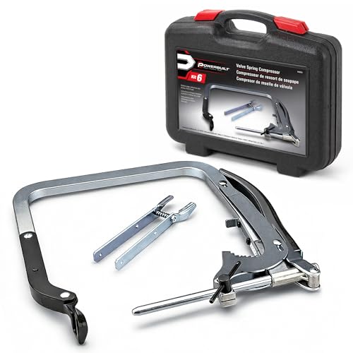 Powerbuilt Valve Spring Compressor Kit, Remove Coil Springs, Cylinder Heads, T-Handle, Car and Vehicle Service Repair Tool Set - 648615, Silver