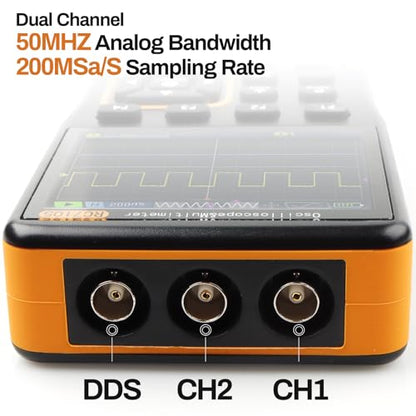 3IN1 Oscilloscope Handheld Digital Held 2 Channel USB Multimeter Kit Osciloscopio Automotive Automotriz Multi Testers Meter Multimetro Digital Professional (Oscilloscope1pcs)