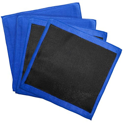 Okllen 4 Pcs Clay Towel Auto Detailing for Cars, Premium Microfiber Clay Bar Towel 12 x 12 Inch (30.5x30.5cm), Blue