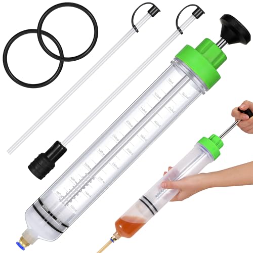 Gisafai 500cc Fluid Extractor Automotive Pump Manual Oil Extractor Pump Syringe for Gasoline Hand Cleaner for Power Steering, Hydraulic Fluid(Green) - color: Green, size: 500cc