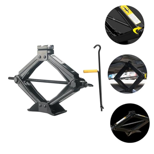 Veemoon 5 Ton Car Scissor Jack Hand Cranking Auto Jack Vehicle Tire Repair Tool for Car SUV with Random Handle Color, Compact Heavy Duty Garage Lifting Equipment Random Color