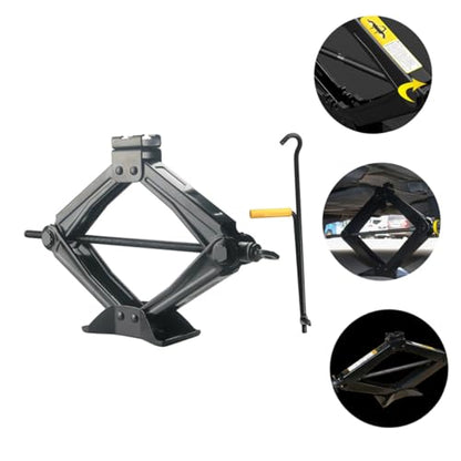 Veemoon 5 Ton Car Scissor Jack Hand Cranking Auto Jack Vehicle Tire Repair Tool for Car SUV with Random Handle Color, Compact Heavy Duty Garage Lifting Equipment Random Color