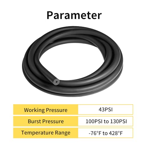Unicaravan Silicone Vacuum Hose Kit 10FT 6PCS 1/8" 5/32" 3/16" 1/4" 5/16" 3/8" With Vacuum Connector 12 Sizes 113PCS,Tube Cutter,Matte Black Tubing,Automotive Marine & Industrial Use - size: 6Size(1/8"~3/8") - 10FT + Connector + tube cutter
