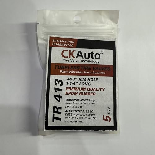CKAuto TR413 Rubber Snap-in Tire Valve Stem (5pcs/Bag) - size: TR413