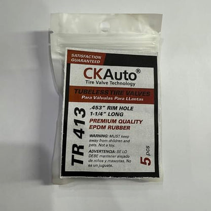 CKAuto TR413 Rubber Snap-in Tire Valve Stem (5pcs/Bag) - size: TR413