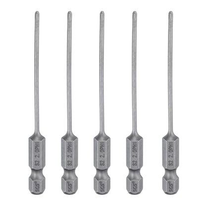 HARFINGTON 5pcs #1 Phillips Screwdriver Bit PH1 1/4" Hex Shank 3.15" (80mm) Long Magnetic S2 Steel Industrial Grade Screw Driver Bit Cross Head Electric Drill Bits 0.079" (2mm) Rod - size: PH1 x 80mm x 2mm